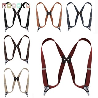 ROOOKU Dây Đai Quần 2 Kẹp Hình Chữ x Rộng 3.5cm Co Giãn Có Thể Điều Chỉnh Cho Nam