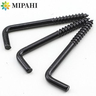 MIPAHI 10 CÁI Móc hình chữ L, Vít góc phải màu đen trong móc trần, Nhà bếp Bảy mẫu Móc treo xoắn ốc bằng thép xoắn ốc Khung ảnh