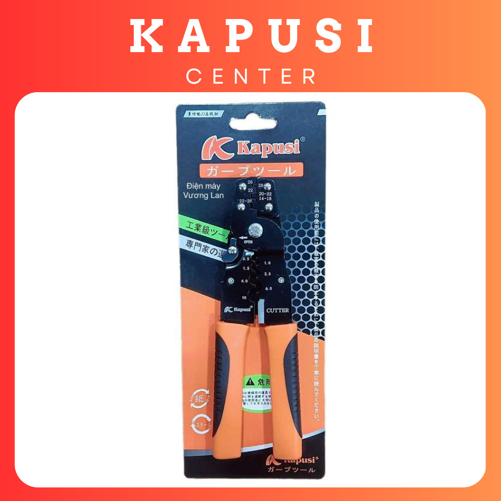 KÌM BẤM COS + TUỐT DÂY ĐIỆN ĐA NĂNG K-9110 - KAPUSI JAPAN, CHUYÊN DỤNG BẤM COS GHIM, COS TRÒN, CẮT D