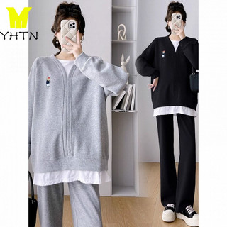 YHTN set bầu bộ thu đông cho bà mùa quần áo sang chảnh đũi đồ đi chơi bigsize babydoll thun bộ bầu xinh mặc nhà tiệc