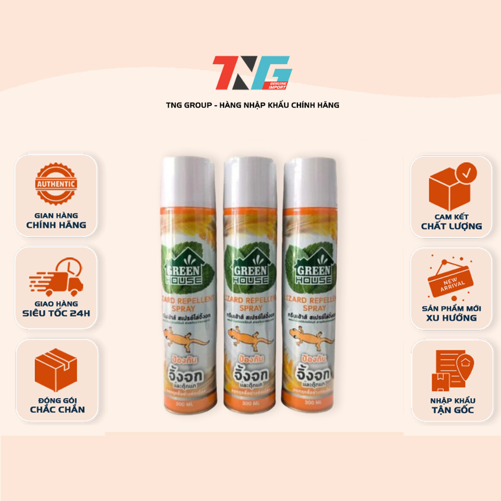 [CHÍNH HÃNG] Chai Xịt Đuổi Thạch Sùng,Thằn Lằn, Côn Trùng Green House Lizard Repellent Spray 300ml