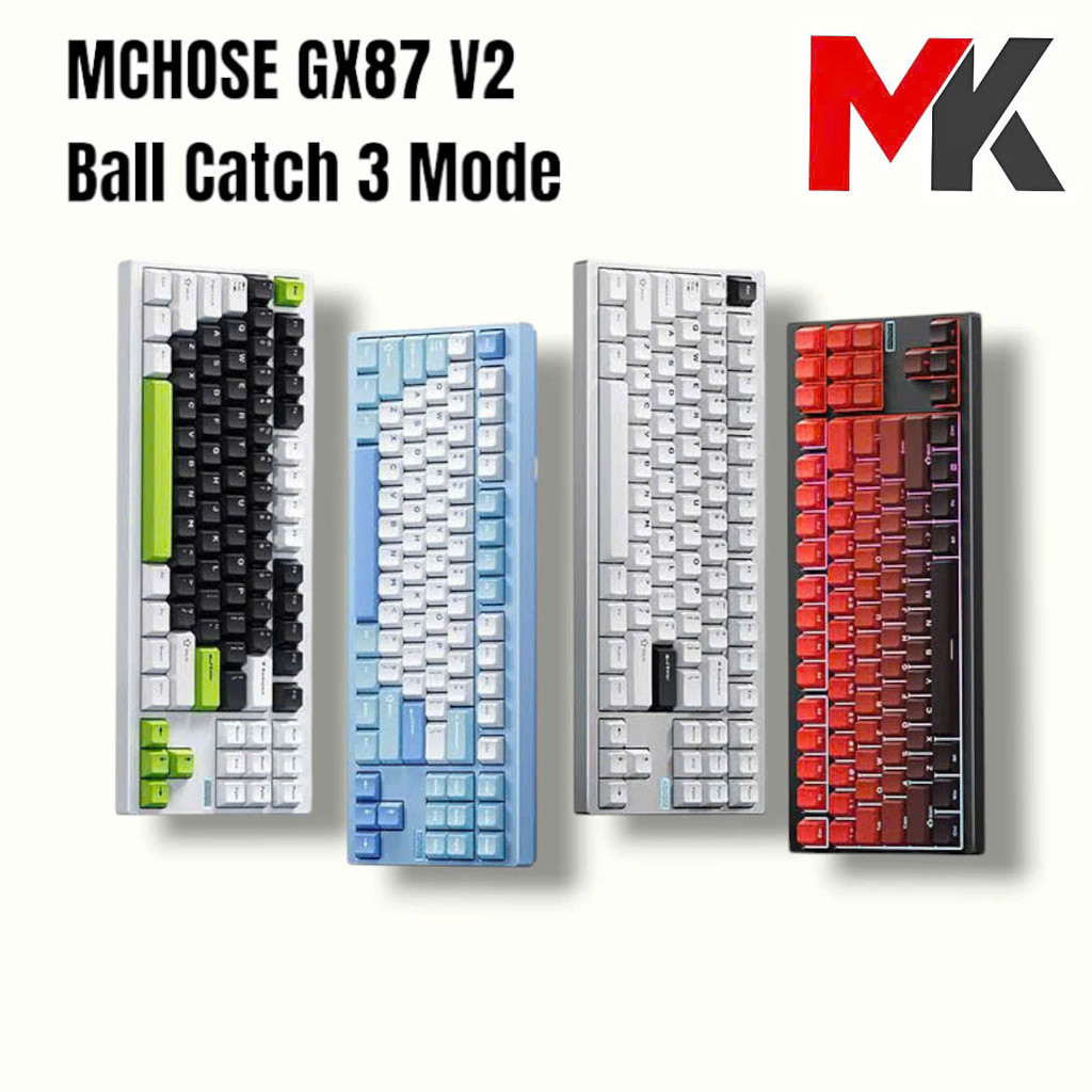 Bàn phím cơ MCHOSE GX87 V2 Ball Catch | MKShop - Thiết kế nhôm CNC, tháo lắp nhanh, Gasket Mount, 3 