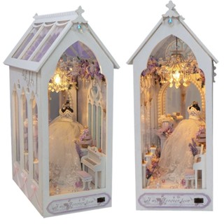Quà cưới, quà tặng Mô hình Nhà búp bê bằng gỗ tự lắp ráp kiểu Book Nook cute Tiệm váy cưới TC21 DIY