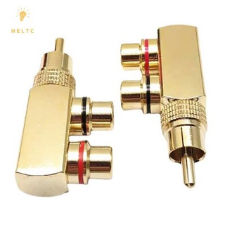 [HELTC] Bộ chuyển đổi phích cắm bộ chia âm thanh AV mạ vàng 1 Nam sang 2 Nữ F Connector Tool [VN]