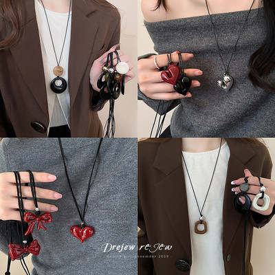 Vòng cổ DREJEW Retro dành cho nữ Dây chuyền áo len niche mới của Hàn Quốc