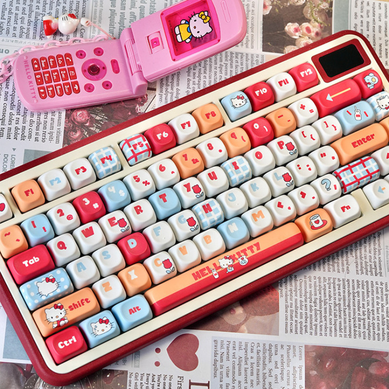 PBT Keycap MOA Hello Kitty Keycap Cá Tính Nhuộm Thăng Hoa Bàn Phím Cơ Văn Phòng Dễ Thương Keycap Thích Ứng Với 61 / 63 / 64 / 67 / 68 / 71 / 75 / 78 / 82 / 84 / 87 / 96 / 98 / 100 / 104 / 108 | BigBuy360 - bigbuy360.vn