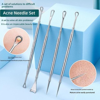 Kim Hỗ trợ giảm mụn bằng thép không gỉ Bóp Mụn làm sạch Đóng Comedones Facial I3T2