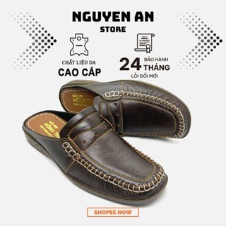 Giày Sabo Nam ,Giày Sục Trung Niên Da Bò Cao Cấp Mềm Êm May Đế Chắc Chắn G0214