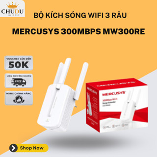 Bộ Mở Rộng Sóng Wifi - Mercusys MW300RE Chuẩn N 300Mbps, Cục hút wifi cực mạnh- Repeater WiFi Chuẩn Chính Hãng