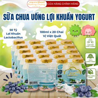 [ 40 chai] 10 Lốc Sữa chua uống YOGURT - Sữa chua lợi khuẩn tiệt trùng Mercifood Vị Việt Quất 100 ml