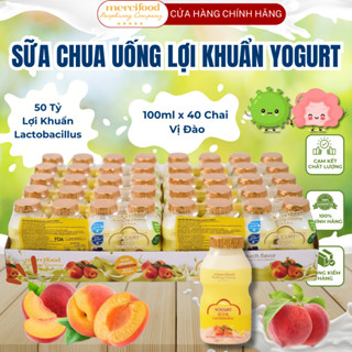 [40 chai] 10 Lốc Sữa chua uống YOGURT - Mercifood Vị Đào 100 ml