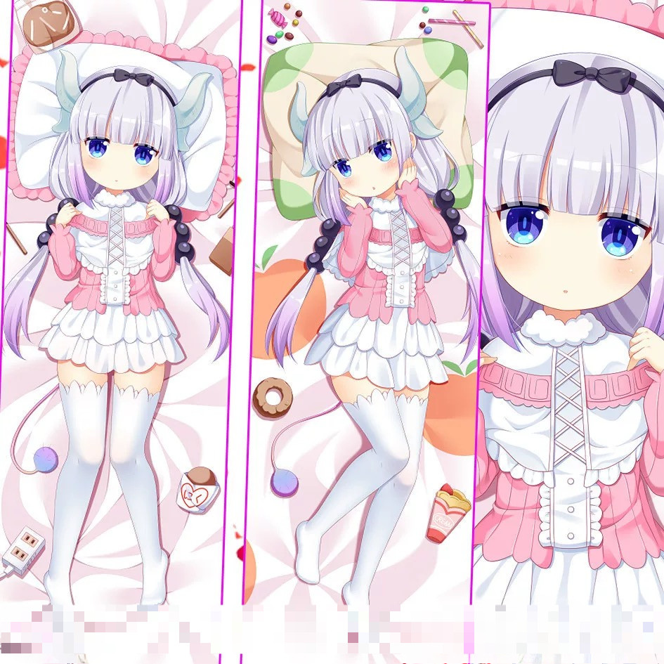 Anime Miss Kobayashi Rồng Người Giúp Việc KannaKamui Cô Gái Dễ Thương Nhật Bản Vỏ Gối Vỏ Gối Trang T