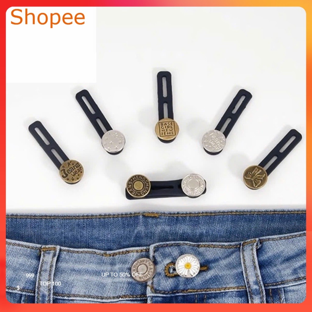Khuy Lò Xo Co Giãn, khuy nới rộng silicon Mở Rộng Thắt Lưng Quần Jeans Chuyên Dụng Cho Nam Nữ - Nút Thắt Eo xvvv