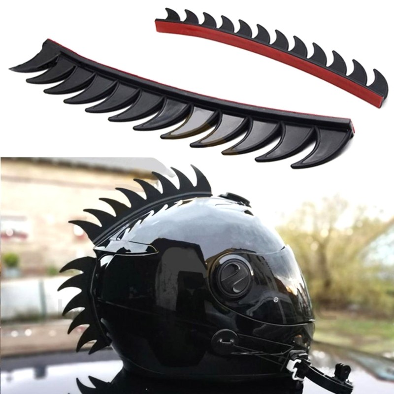 Mon Mototbike Mũ Bảo Hiểm Phong Cách Punk Cockscomb Decal Mũ Bảo Hiểm Xe Máy Phụ Kiện Sửa Đổi Đa Năn