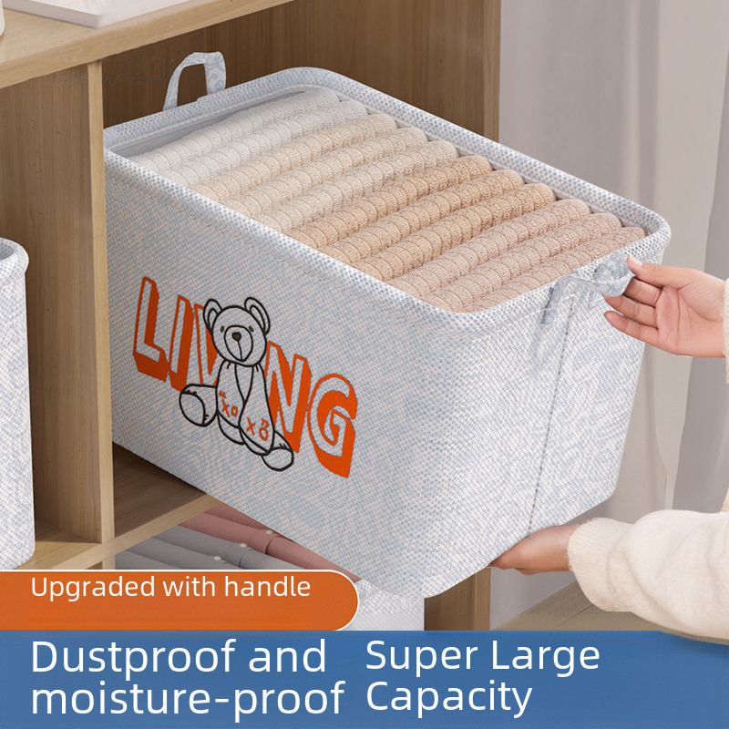 Hot Sale#Household Fabrics Storage Box Thick Clothing Debris Baskets Extra Large Wardrobe Storage Bo