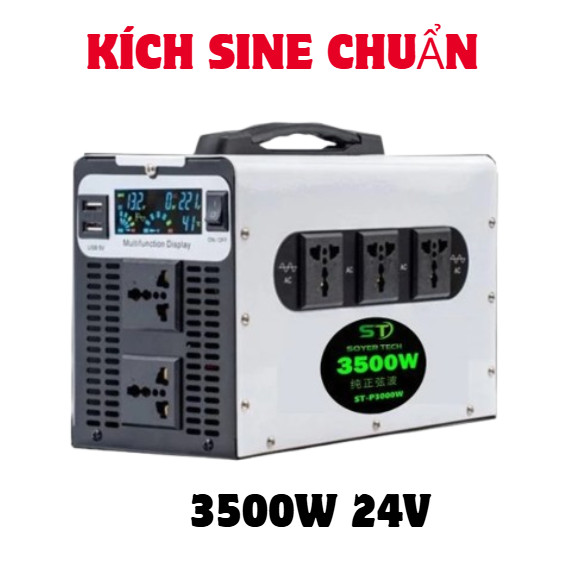 Bộ chuyển đổi điện Sin Chuẩn 24V-3500W-SOYER TECH -Bộ Đổi Nguồn 24V sang 220V Sin Chuẩn STN-3500w/24