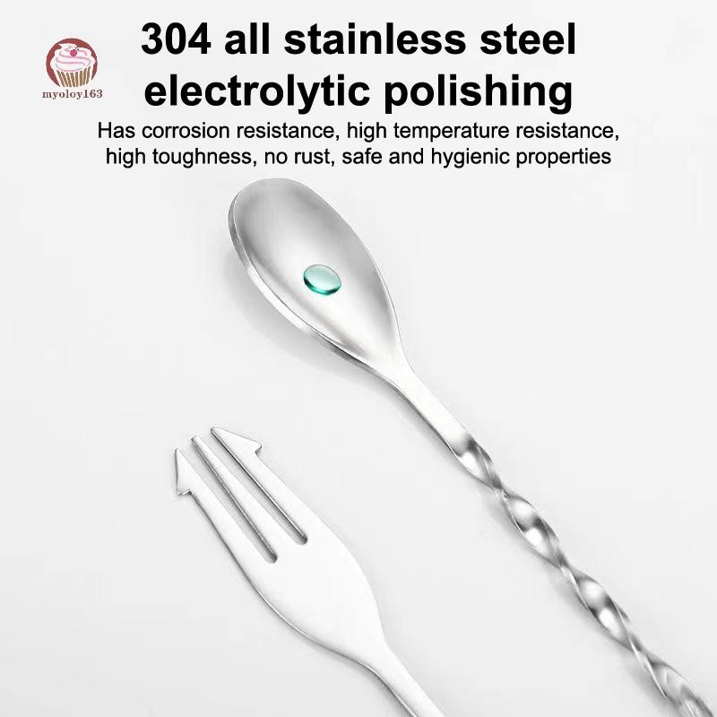 Myoloy Cocktail Muddler Và Muỗng Trộn, Thép Không Gỉ Cocktail Muddler Home Bar Bartender Tool Barwar