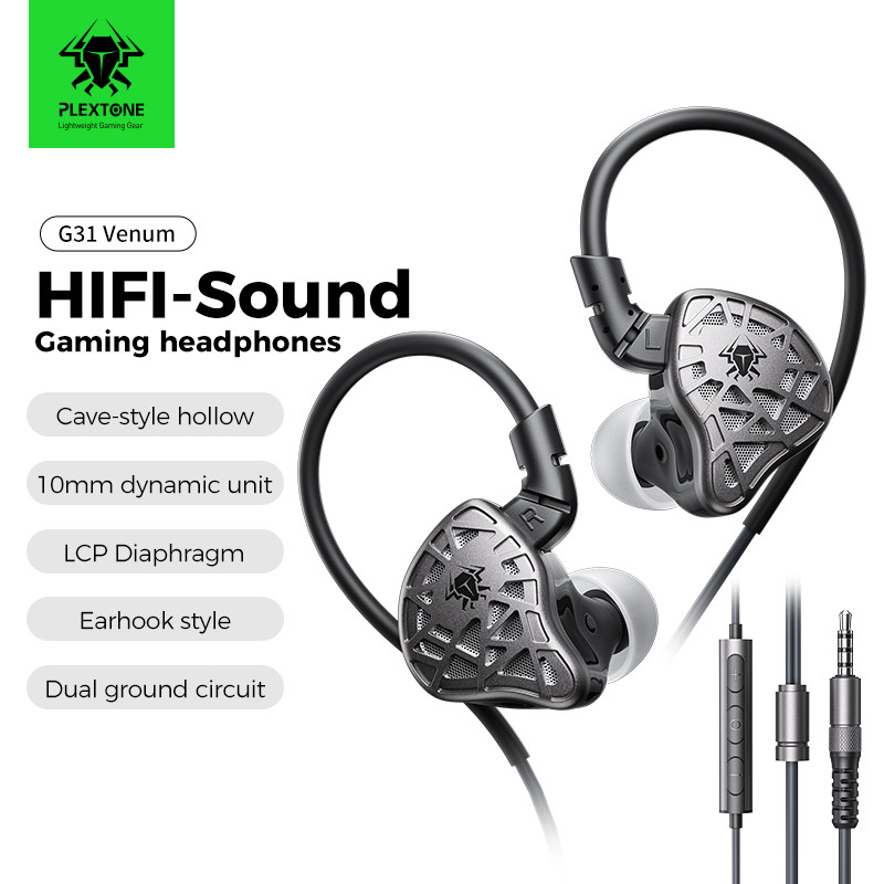 Tai nghe chơi game PLEXTONE G31 Venom, Tai nghe nhét tai, Tai nghe thể thao điện tử có micrô, Tai ng