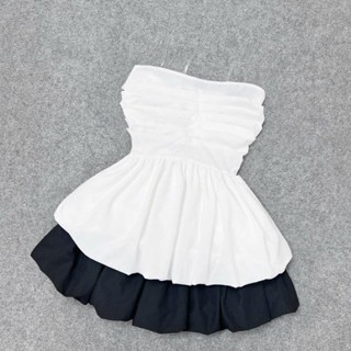 Set Áo Váy Bigsize Nữ Áo Quây Vạt Xòe Phồng Kèm Chân Váy Bí Ngô Dễ Thương Cho Chubby