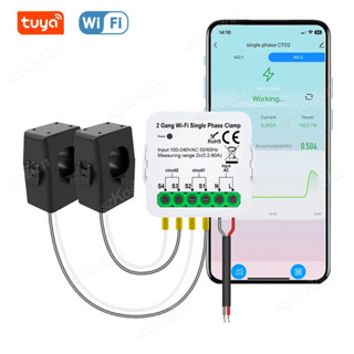 Tuya WIFI Cuộc Sống Thông Minh WIFI Đồng Hồ Đo Năng Lượng Cảm Biến Dòng Điện Thống Kê Cho Chiếu Sáng Điện Năng Lượng Mặt Trời KWH Màn Hình 100-240V