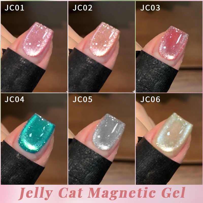 UR SUGAR 6 Cái / bộ Jelly Color Cat Gel Móng Tay Từ Tính Long Lanh Nail Gel Kit 15ml