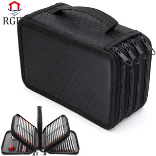 Hộp đựng bút chì RGFV, Túi đựng bút chì màu vuông 2 / 3 / 4 lớp, Hộp đựng tranh màu trơn đa chức năng 32 / 52 / 75 lỗ Trường học Văn phòng phẩm Túi vẽ
