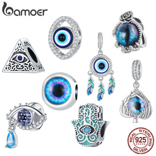 Bamoer 925 Sterling Sliver Charm Mắt Quỷ May Mắn DIY Cho Vòng Tay Quà Tặng Cho Nữ