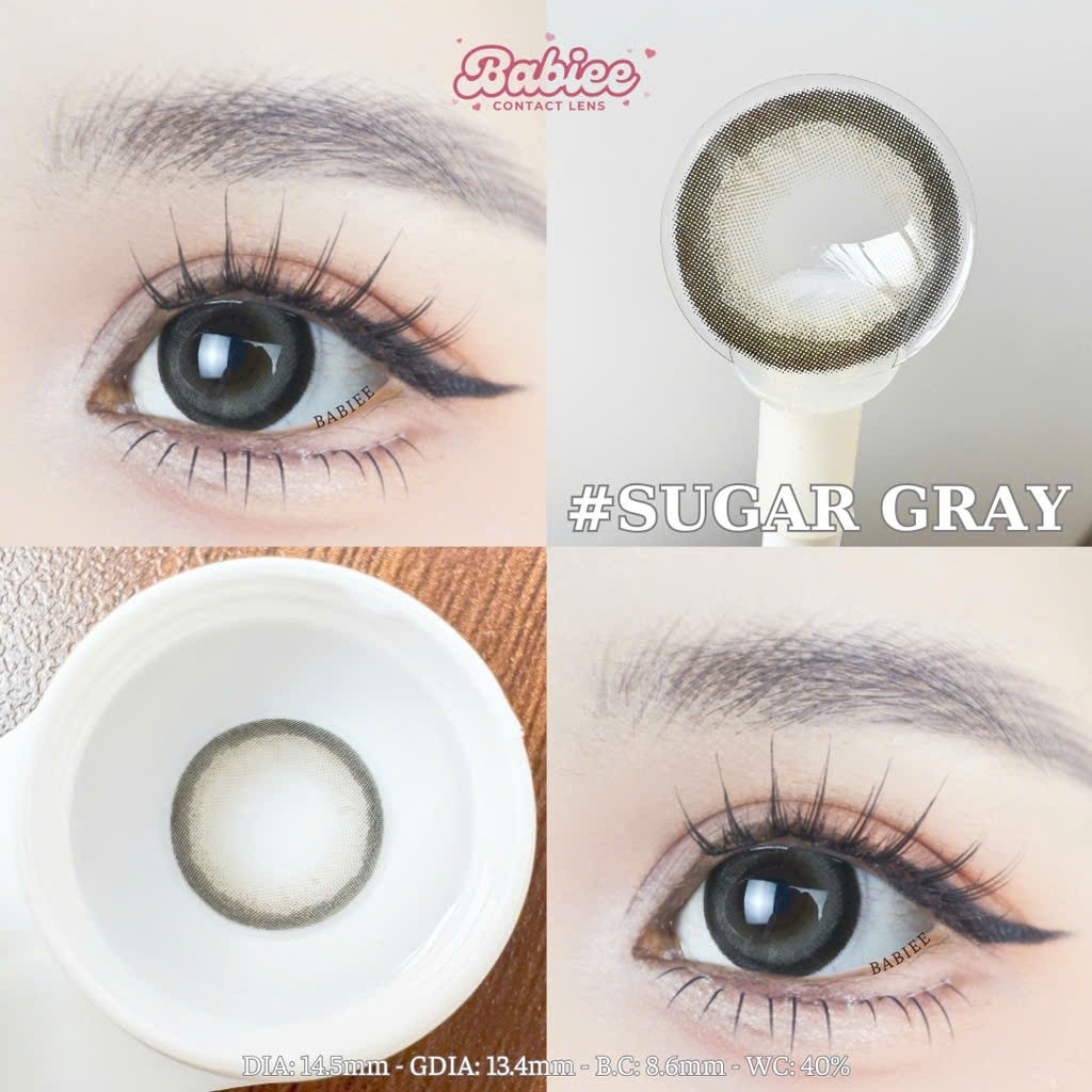 Lens Sugar Gray BABIEE EYES Kính áp tròng giãn to 14.5mm JOLLY EYES