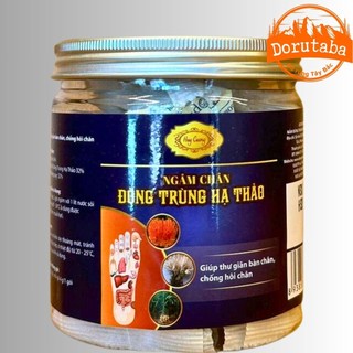 Đông trùng hạ thảo ngâm chân Huy Cương (30 túi lọc) bào chế từ nấm đông trùng hạ thảo khô kết hợp sâm đương quy, gừng ta