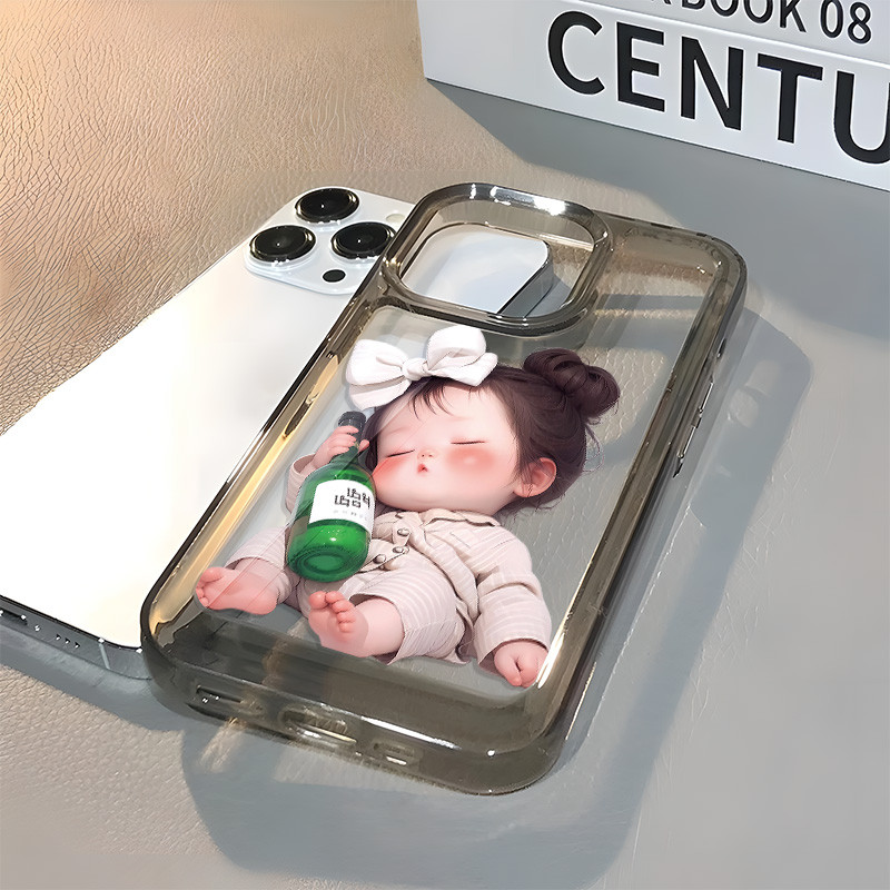 Ốp Lưng Say cô gái iPhone 16 Pro Max 15 11 14 13 12 Pro Max 8 7 Plus X XR XS 6 6S Se 2020 TPU Mềm Trong Suốt Vỏ Điện Thoại