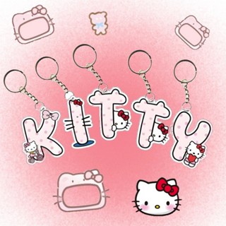 Móc khóa chữ cái tiếng Anh DIY Hello Kitty Cặp đôi Móc khóa Lời chúc tốt nhất Vòng chìa khóa Người bạn Quà tặng sinh nhật