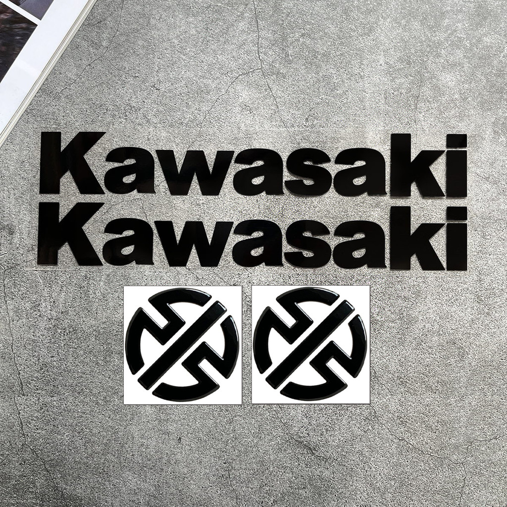 2 Cái / bộ 3D Kawasaki Huy Hiệu Biểu Tượng Chống Thấm Nước Miếng Dán Trang Trí Xe Máy Phía Trước Thâ