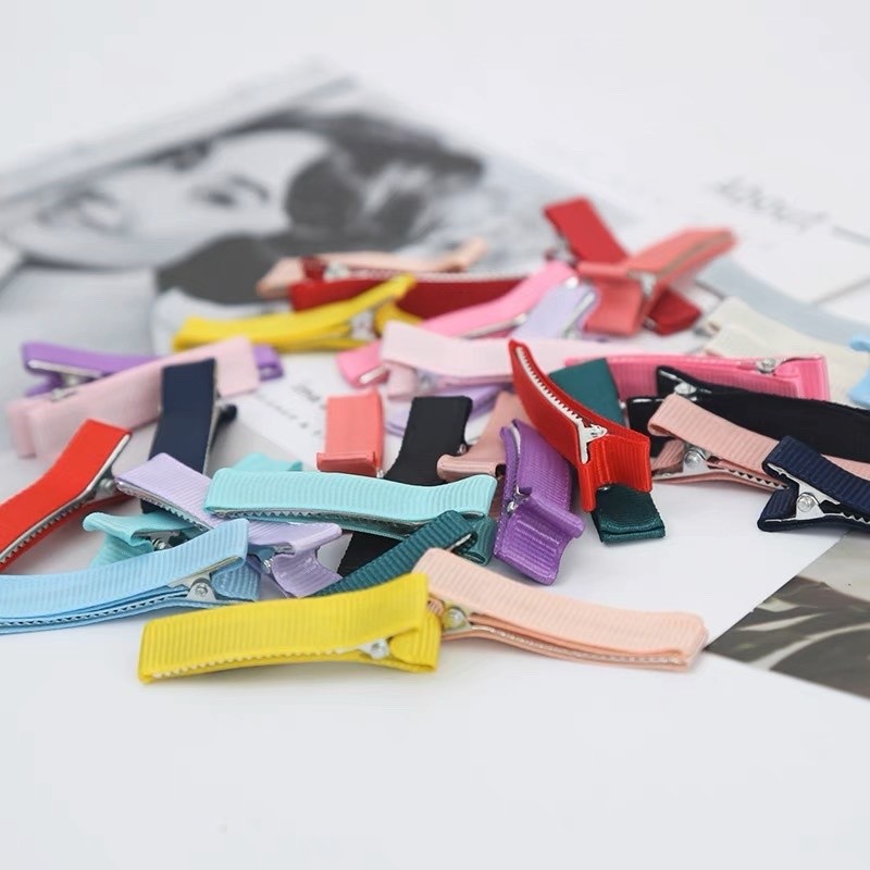 50 Kẹp Mỏ Vịt Bọc Vải, Kẹp Bọc Ruy Băng Gân Nguyên Liệu Làm Đồ Handmade