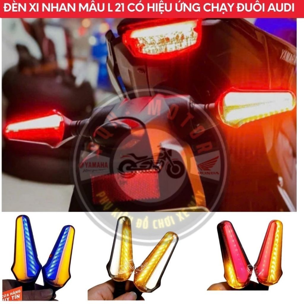 Xi Nhan Led L21, Xi Nhan 02 Màu Hiệu Ứng Chạy Đuổi Audi Chân Ốc 10 Ly Xi Nhan Chống Gãy (Giá 01 Cặp)