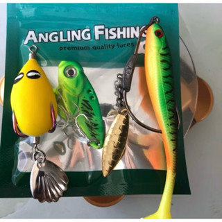  Combo 3 Mồi Câu Lure 100k Đủ 3 Tầng Nước- Mồi Mềm NFF Kèm Lưỡi Móc Mồi Mềm  Cá Sắt Thìa Xoay Nhái Hơi F35 đct 