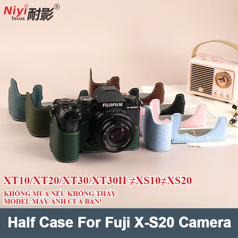 Ốp lưng cơ sở máy ảnh bằng da PU họa tiết vải thiều cổ điển Fujifilm XS10 XS20 XT10 XT20 X-T10 20 X-S10 20 XT30 XT30 II XT3 III Túi đựng phụ kiện túi da