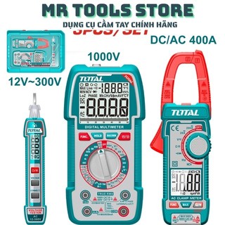 Bộ combo bút thử điện & đồng hồ vạn năng kỹ thuật số & kềm đo AC kỹ thuật số Total TOS24067