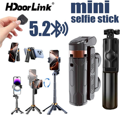 HdoorLink Mini Selfie Stick Tripod Bluetooth Không Dây Selfie Stick Có Thể Gập Lại Cầm Tay Từ Xa Mở Rộng Chân Máy Mini