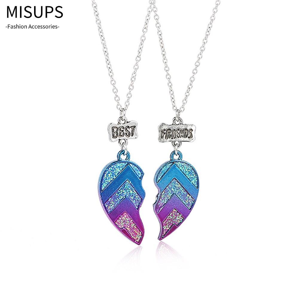 MISUPS 2 Cái / bộ Trang Sức Quà Tặng Nam Nữ Tình Bạn Unisex Người Bạn Thân Nhất Cặp Đôi Dây Chuyền M