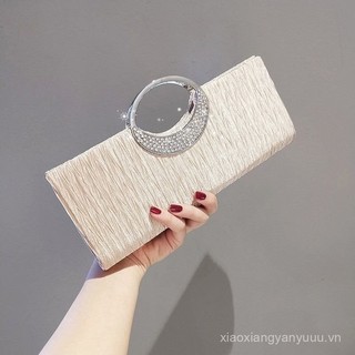 Túi cầm tay dạ tiệc kiểu mới 2024 túi nhỏ đính kim cương Túi Nữ Xếp Ly túi công chúa ktv thời trang Túi tiệc thời thượng