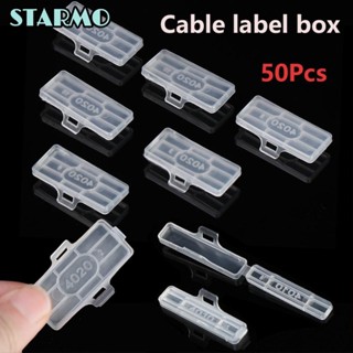 STARMO Set 50 Thẻ Đánh Dấu Ghi Chú Dây Cáp Mạng Sợi Trong Suốt Tiện Dụng