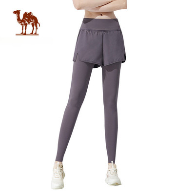 CAMEL CROWN  Quần Yoga Nữ Thu Đông Cao Cấp Plus Nhung Giả Hai Mảnh Quần Thể Thao