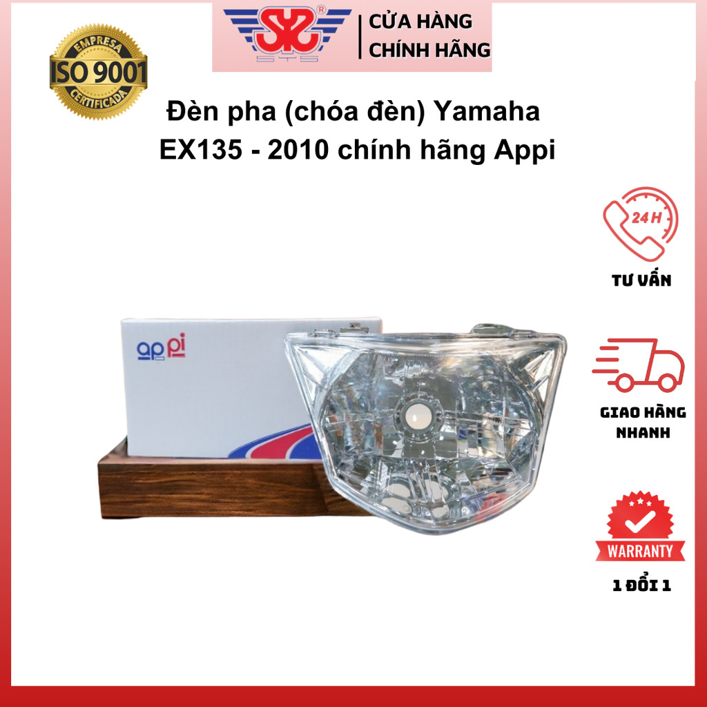 Pha đèn LC 135 2005-2010 | Choá đèn Exciter 135, Spark trắng - chính hãng APPi 1S8