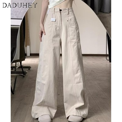 DaDuHey New American Style Ins High Street Hip Hop Jeans Niche High Waist Loose Wide Leg Pants plus Size Trousers