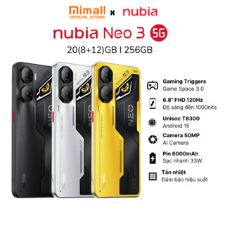 [SIÊU PHẨM] Điện thoại Gaming Nubia Neo 3 5G 20(8+12)GB I 256GB I 6.8" 120hz I Chip T8300 I Pin 6000mAh- Hàng Chính Hãng