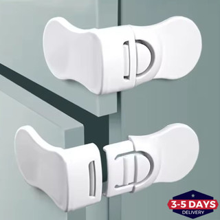 [3-5 Ngày Đến] Khóa Tủ Chống Bé 7.5cm - Khóa An Toàn Trẻ Em Chống Kẹp Có Chất Dính Mạnh, Không Lắp Đặt Mũi Khoan Cho Ngăn Kéo / Cửa Ra Vào, ABS Trắng 1 / 3 / 5 Cái