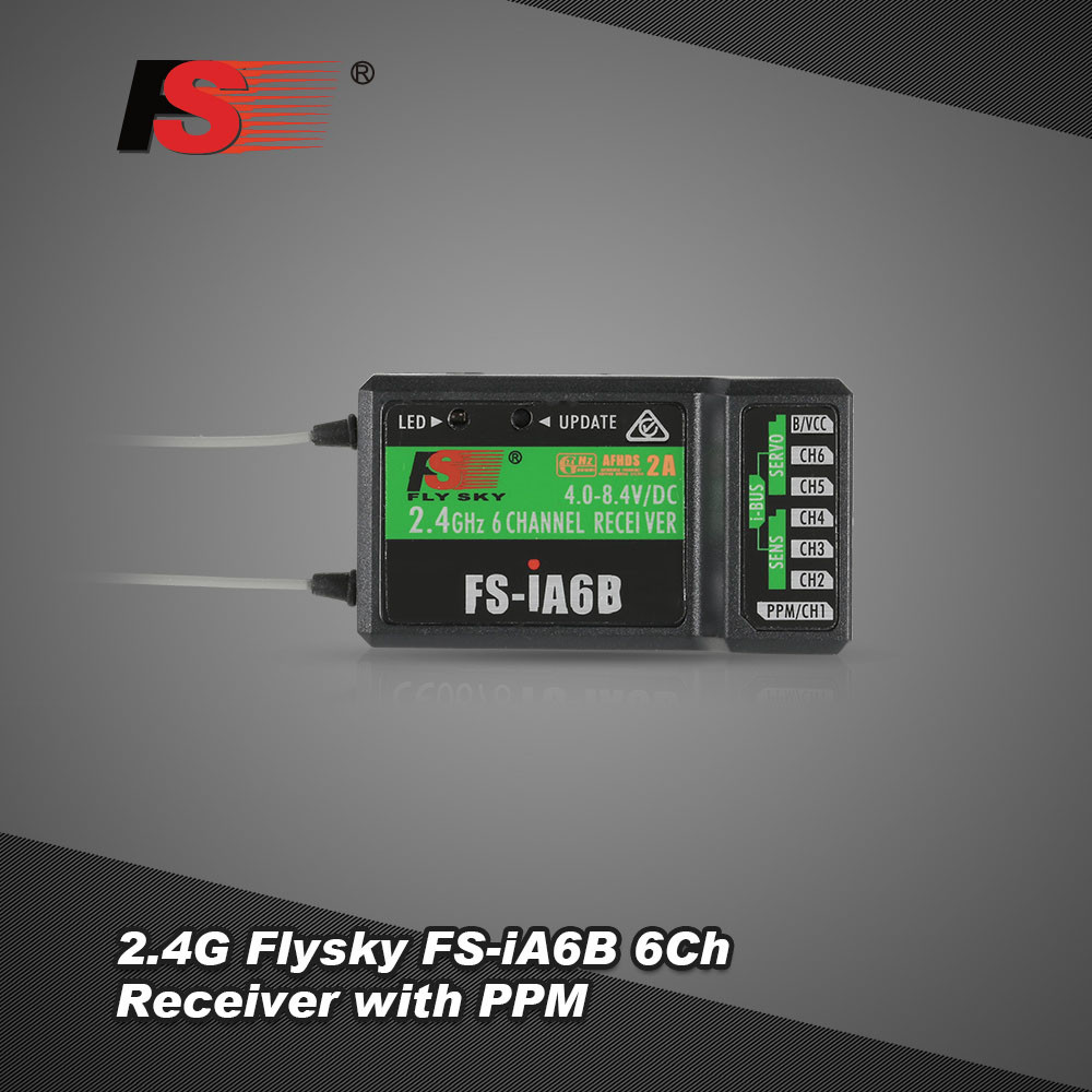 Đầu thu 2.4G Flysky FS-iA6B 6Ch Đầu ra PPM với cổng iBus Bộ phát Flysky i4 i6 i10 tương thích