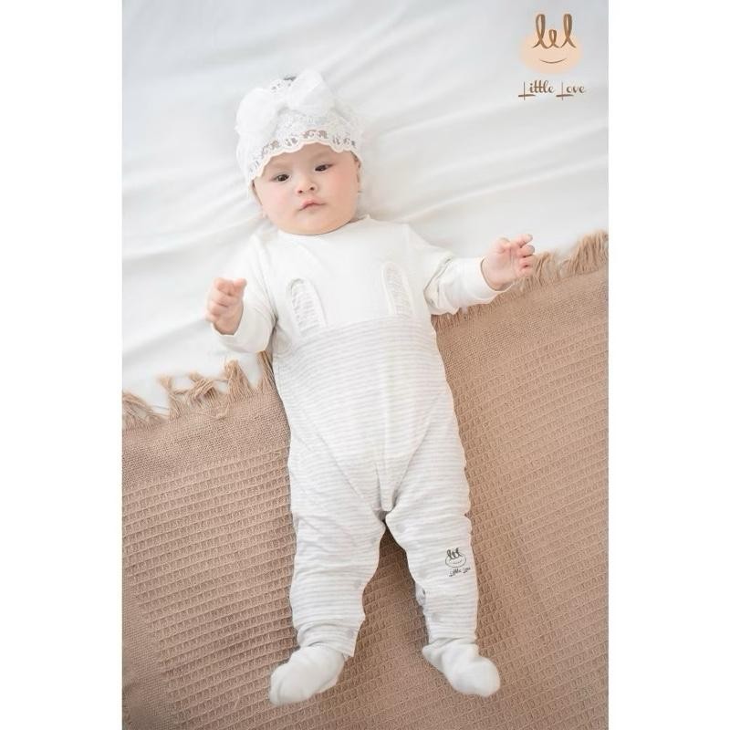 [Tiny Baby Shop] Body tai thỏ vải kẻ Modal LIL Little Love