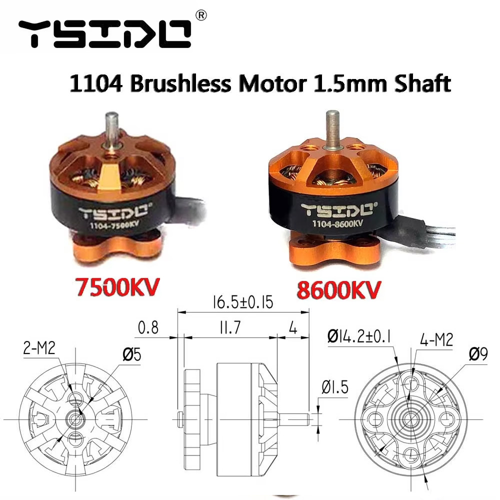 4 Động Cơ Không Chổi Than 1104 7500 / 8600KV Trục 1.5mm Cho RC Drone 90-110mm FPV Racing Multirotor 