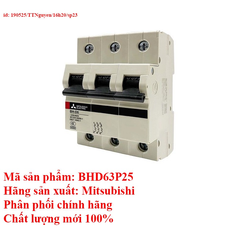 Cầu dao tự động BH-D6 3P 25A